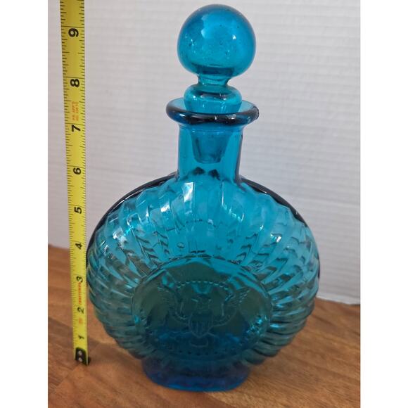 Vtg. Patriotic Decorative Blue Bottle Eagle Star 9 1/2" - Picture 5 of 6